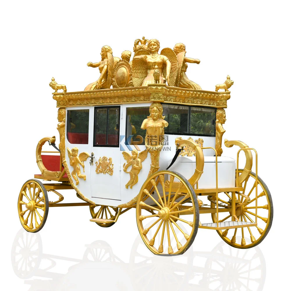 Royal Horse Carriage Manufacturer Wedding Vehicle Wagon Sightseeing Electric Horseless Carriage for Sale
