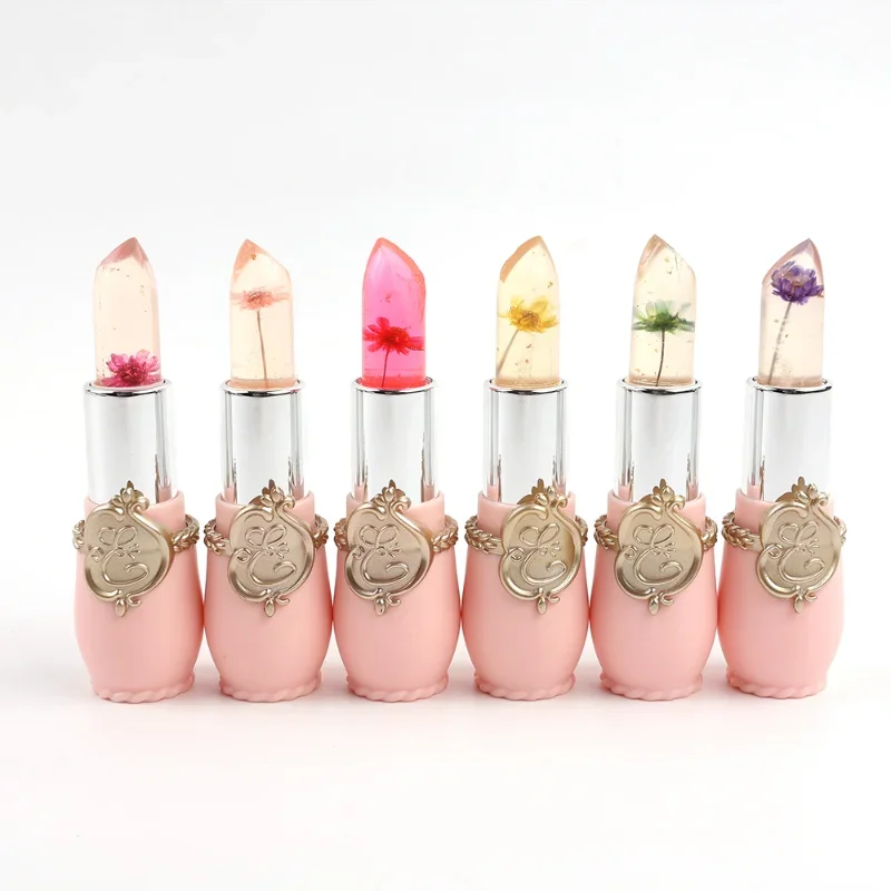 Moisturizing Flower Lip Blam Jelly Transparent Long Lasting Temperature Changed Color Lipstick Pink Nourish Lips Care Cosmetics