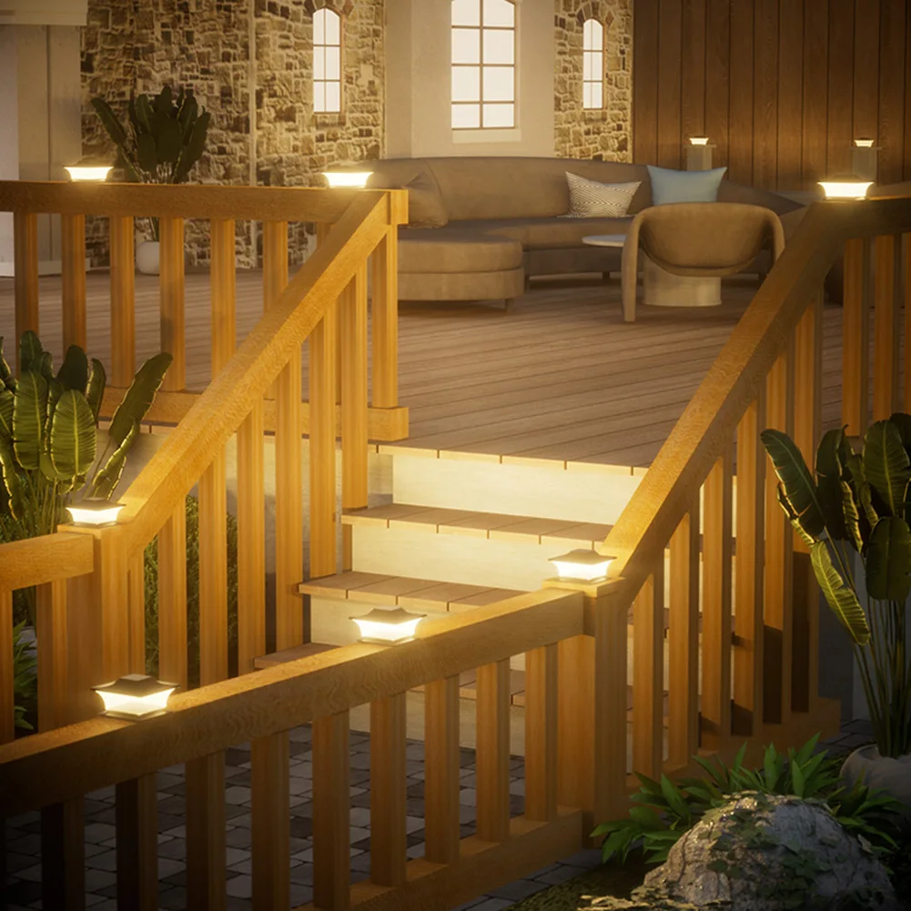 Solar Post Cap Light LED Fence Light Auto On Outdoor LED Light Waterproof Garden Lamp Decorative for Garden Patio Porch