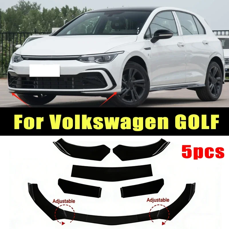 

5Pcs ABS Material Universal Car Front Bumper Separator Bumper Lip Body Kit Duck Lip Separator For Volkswagen GOLF Accessories