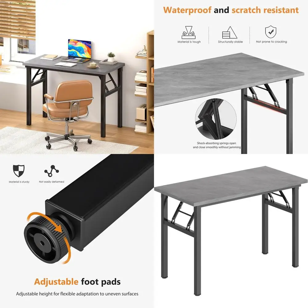 

Компактный компьютерный стол серо-черного цвета (31,5 дюйма) для небольших помещений - письменный стол, не требующий сборки