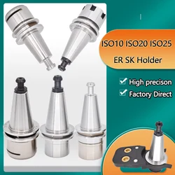 ISO20 ER16 ER20 Collet Chuck ISO25 ISO10 SK10 SK16 Spindle Tool Holder High Accuracy 0.002mm M MS For Engraving Machine Milling