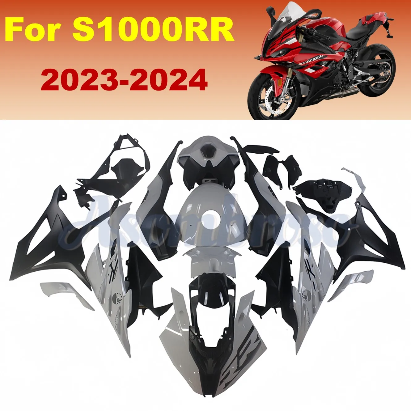 Complete Set Fairing Kit For S1000RR 2024 2023 S1000 Motorcycle Panel Cowling Bodywork Body Fender Cement Grey Black