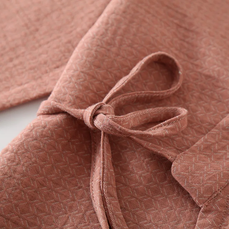 Nuisette femme pur coton pyjamas ensemble 2 couches gaze automne nouveau à manches longues vêtements de nuit hommes nuisette pyjama costume Couple vêtements de nuit