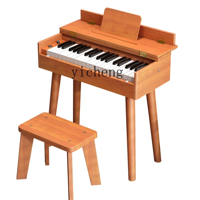 

YY Children's Little Piano Pattern 37 Key Boys and Girls Beginner Wooden Desk Electronic Keyboard