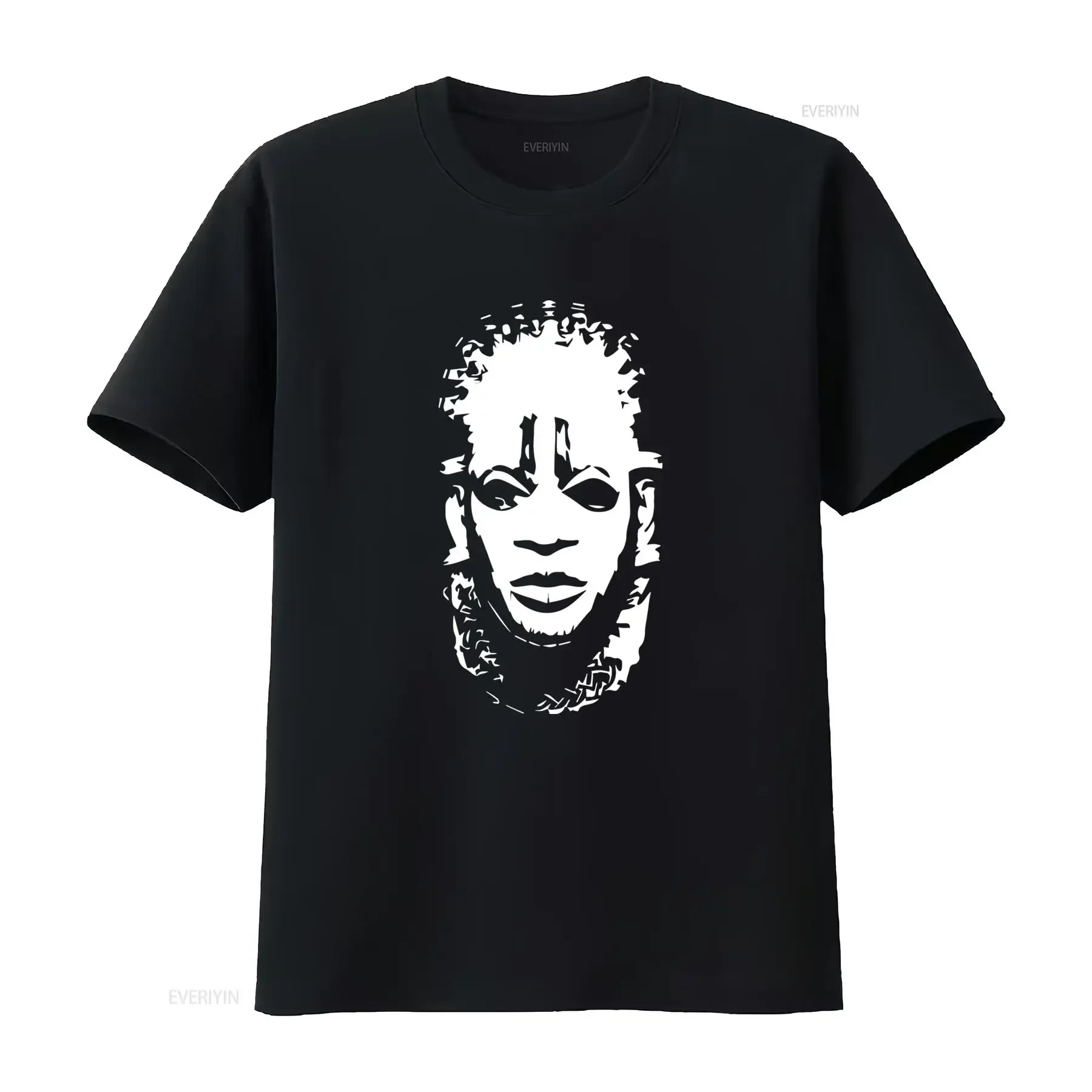 Men's Queen Idia Mask Benin Empire Heritage T Shirt African Cultural with Print Fit for Casual Round Neck All Season vintage