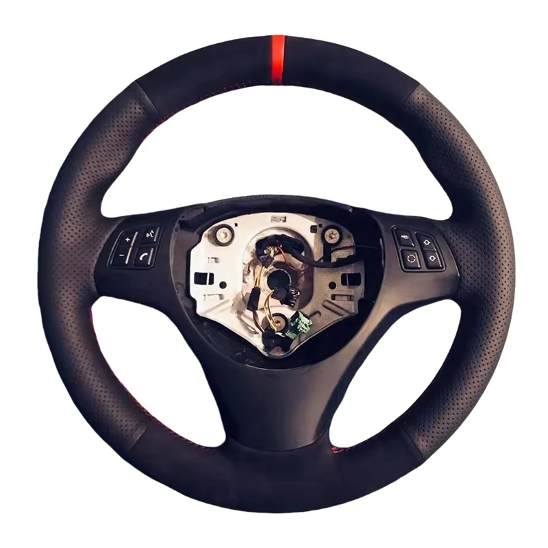 

Hand Braids Car Steering Wheel Cover For BMW M Sport M3 E90 E91 E92 E93 E87 E81 E82 E88 X1 E84 Suede Leather Trim