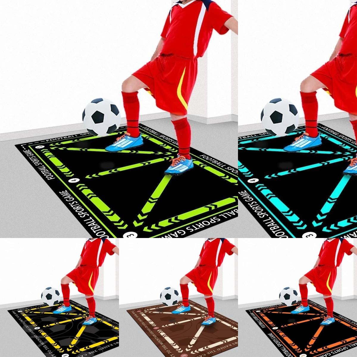 Football Footstep Training Non Slip Floor Mat, Home Diatom Mud Control Ball Step Carpet, Indoor Soundproofing Fitness Mat