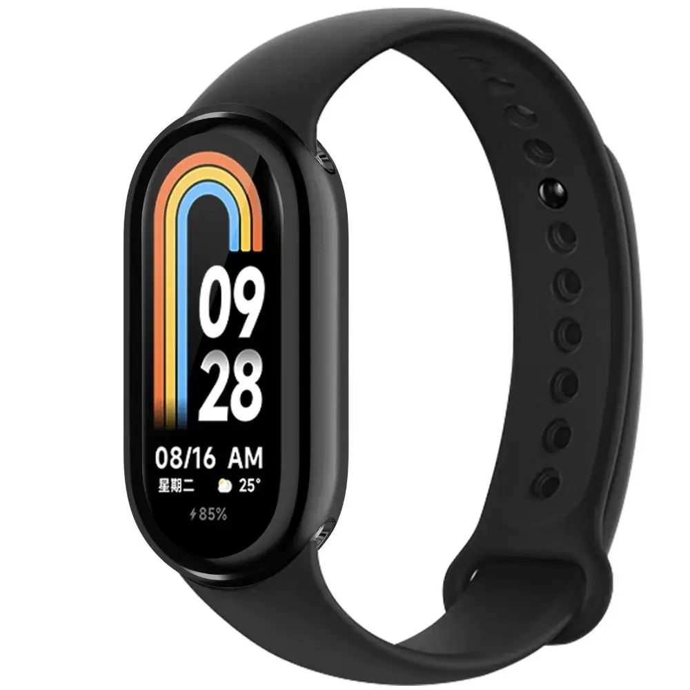 For Xiaomi Mi Band 8 TPU Case Soft Protective Cover Full Screen Protector Shell Bumper Plated Cases Smart Watch Accessories