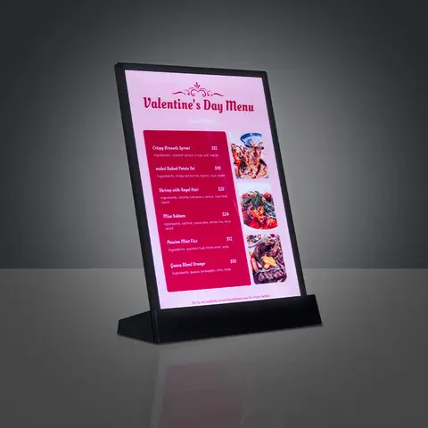 Wholesale Custom A4/a3 Led Poster Frame Menu Board Acrylic Illuminated Lightbox Colorful Led Menu Board