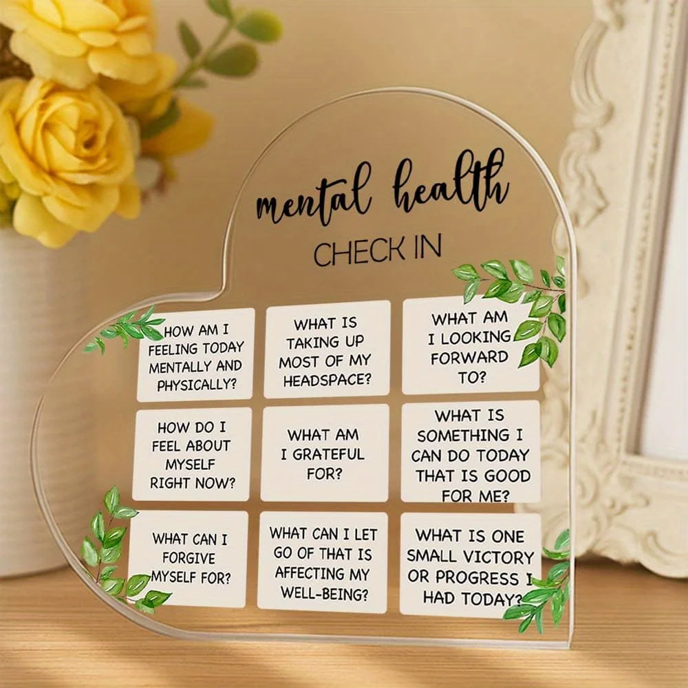 Mental Health Check-In Desk Decor, Gift for Her, Birthday, A