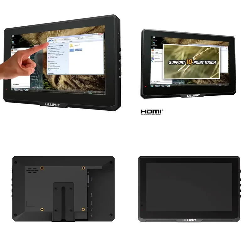 7 Inch Capacitive Car Headrest Touch Screen With DVI VGA AV Inputs 16:9