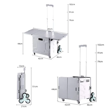 접이식 캠핑 트롤리 카트, 휴대용 슈퍼마켓 쇼핑 보관 바구니, 가정용 트롤리 카트 