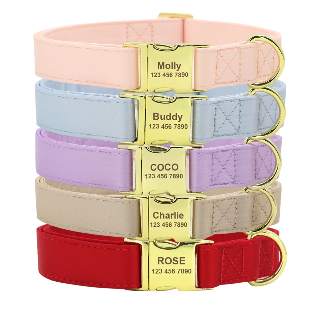 Engraved Dog Pet Collar Custom Puppy Kitten ID Tag Accessories Collar Personalized Nameplate Collars For Dogs Cats Chiens XS-L