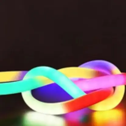360° Super Bright RGB LED Silicone Neon Rope Light, IP65 Waterproof Dream Color Flowing Running Horse Outdoor Strip