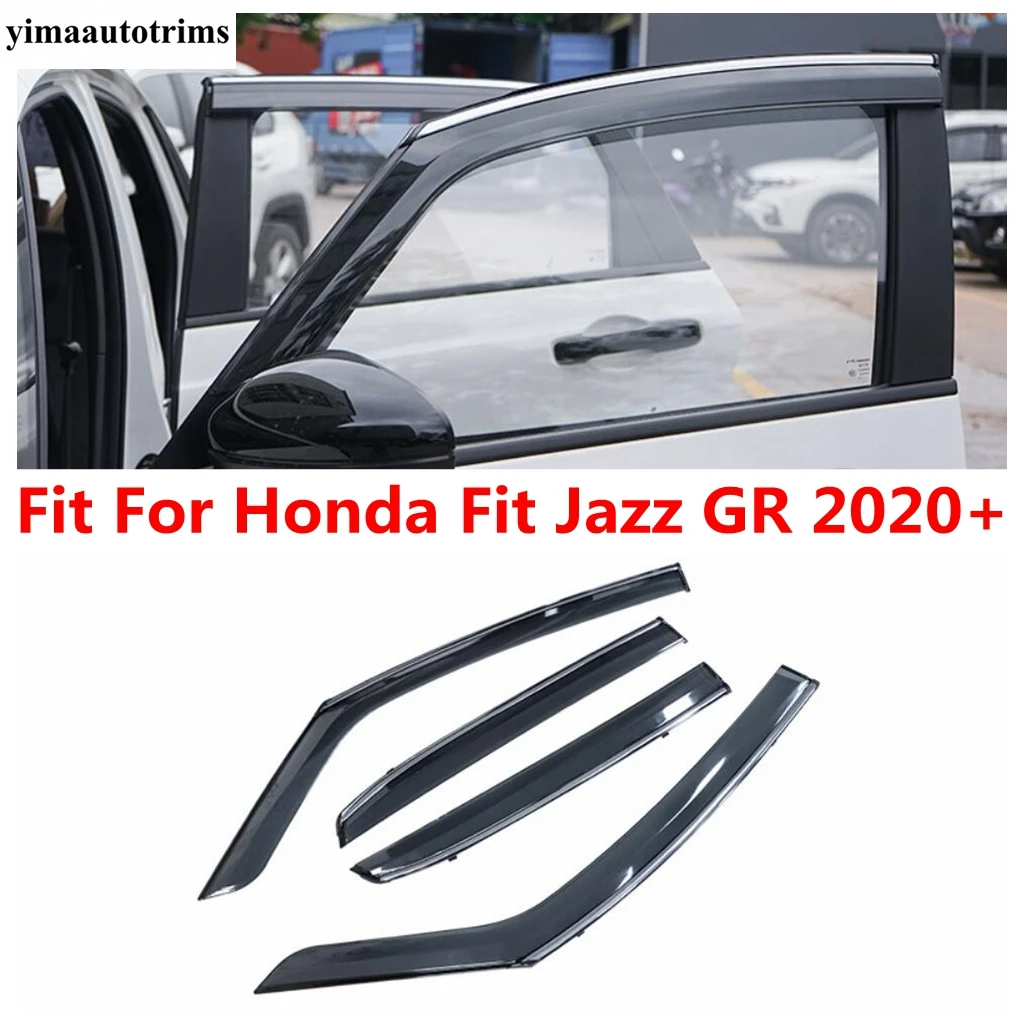 

Car Window Visors Rain Sun Smoke Visor Guards Shield Deflector Decor Cover Trim Accessories For Honda Fit Jazz GR 2020 2021 2022