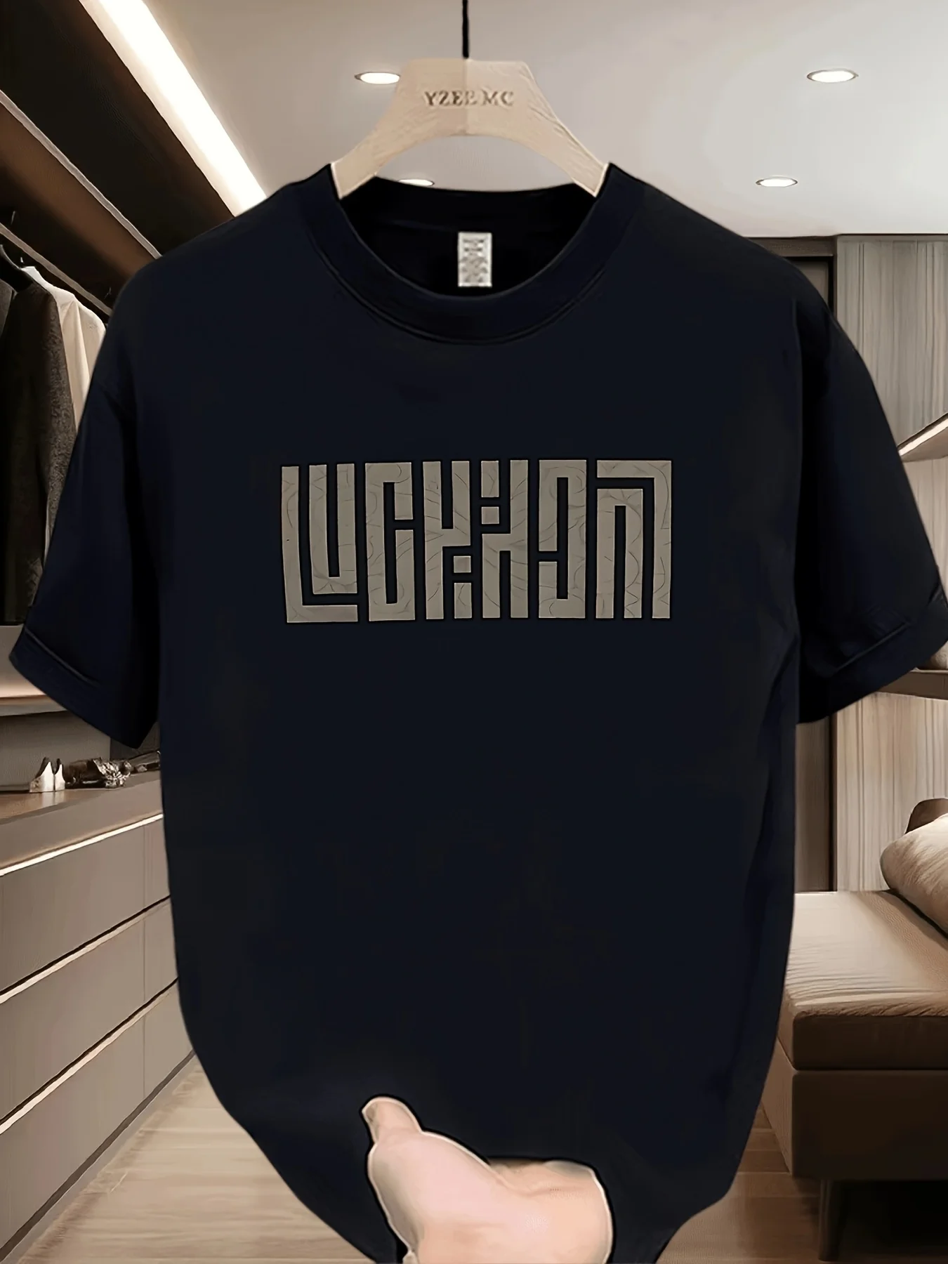 Heavyweight Pure Cotton Men's Oversized Casual Short-Sleeve T-Shirt | Trendy Print, Perfect for Spring And Summer