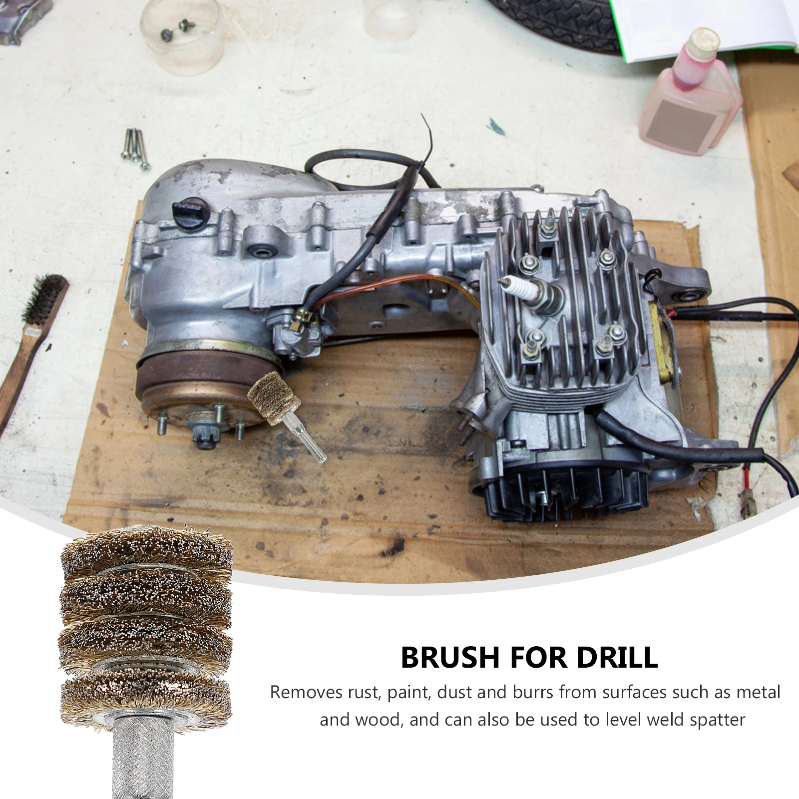 

4 Layers Drill Wire Brush Electric For Rust Removal Polishing Stripping Round Handle Wear Resistant Power Drill Parts
