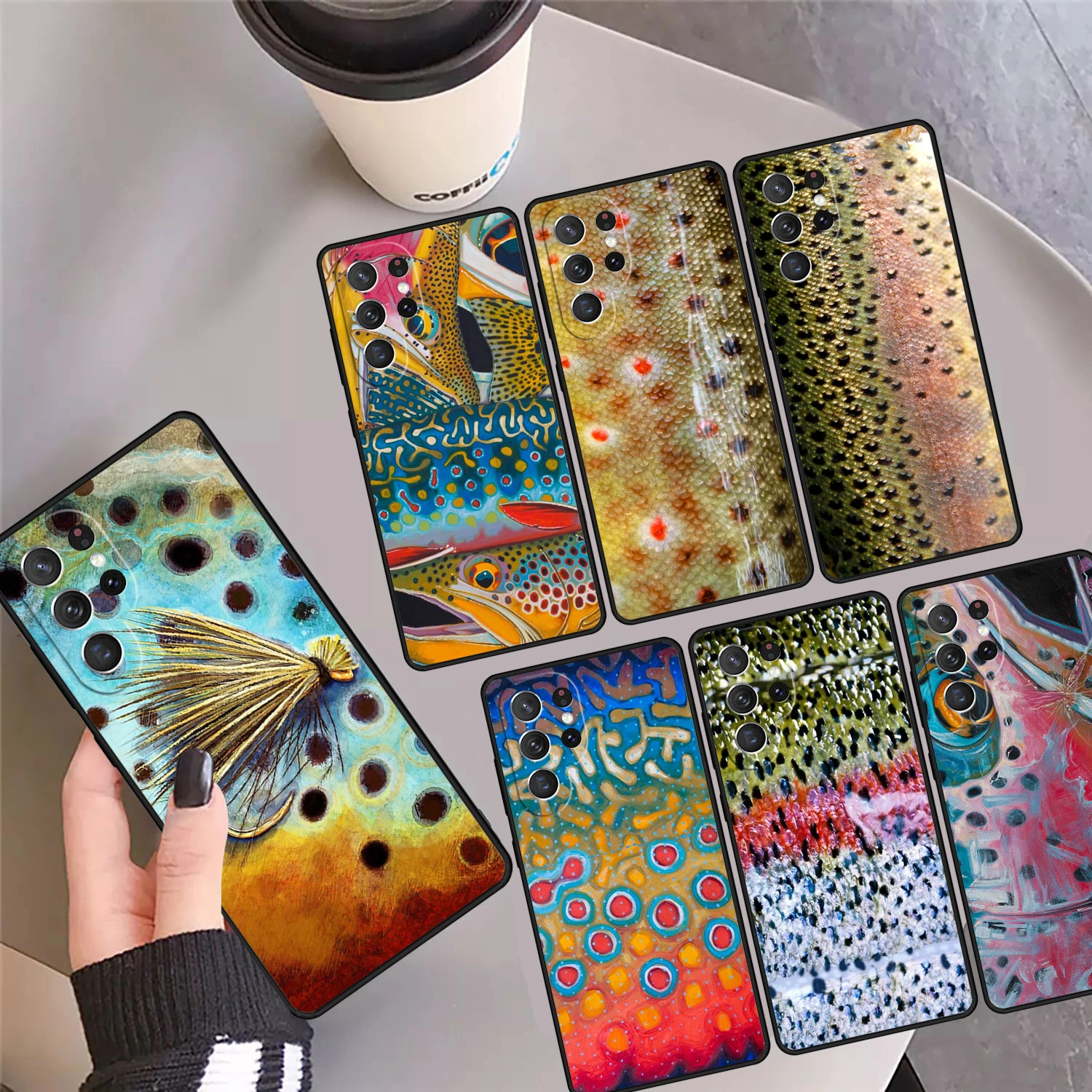 

Чехол для телефона с радужной форелью и рыбалкой для Samsung Galaxy S24 S25 Ultra S23 S22 Plus S21 FE S20 Note 10 20 Pro