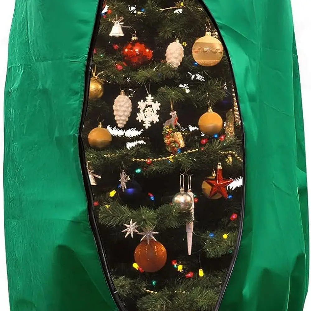 

6ft Tall Christmas Tree Storage Bag - Zippered & Drawstring, Reusable Non-Woven Dustproof Cover for Holiday Trees