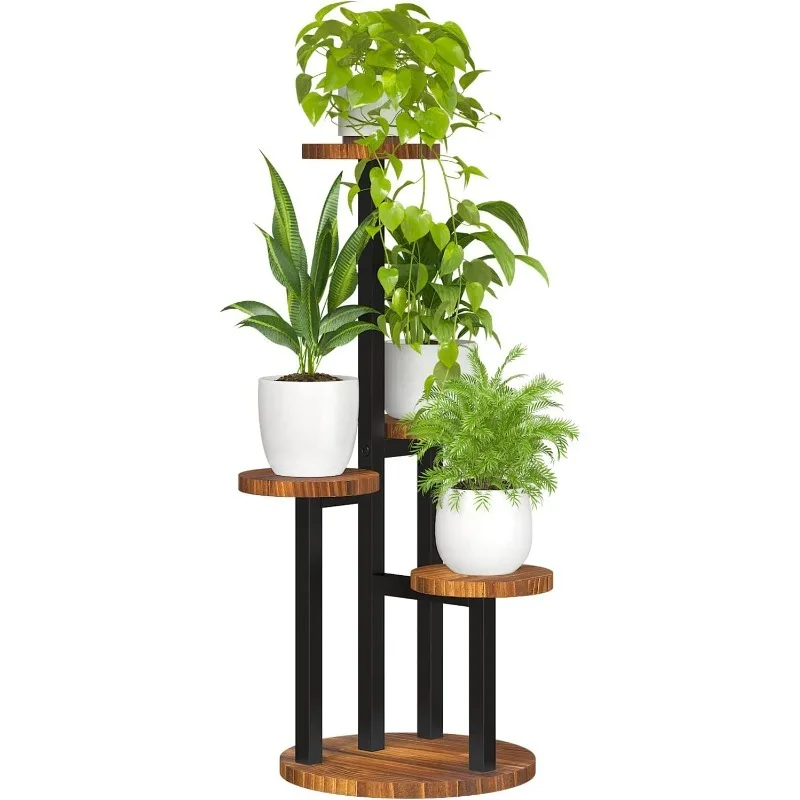 

4 Tier Plant Stand Indoor Small Plant Shelf Outdoor Metal Tall Flower Holder Table Support Rack Garden