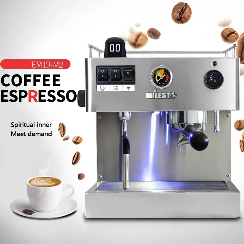 

220V Espresso coffee machine semi automatic cafe powder espresso maker, cappuccino 2500W