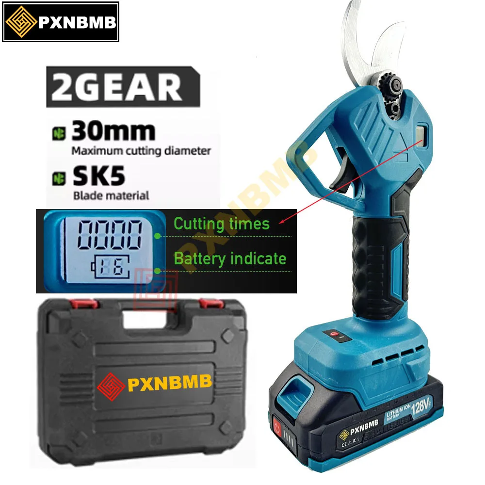 30 مللي متر مقصات التقليم الكهربائية اللاسلكية 2 التروس يده فرش مقص شجرة فرع قطع أدوات كهربائية لبطارية ماكيتا دبوس