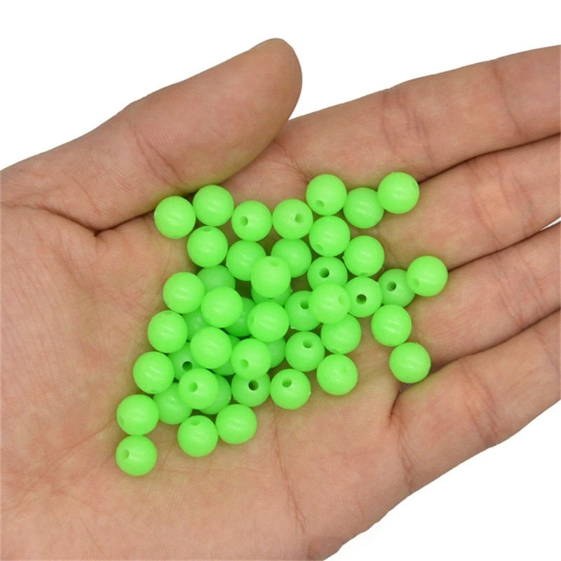 375Pcs/Set Fishing Beads Fishing Accessory Night Glow Fishing Soft Beads Green Fishing Baits Eggs Fishing Tackles Tool