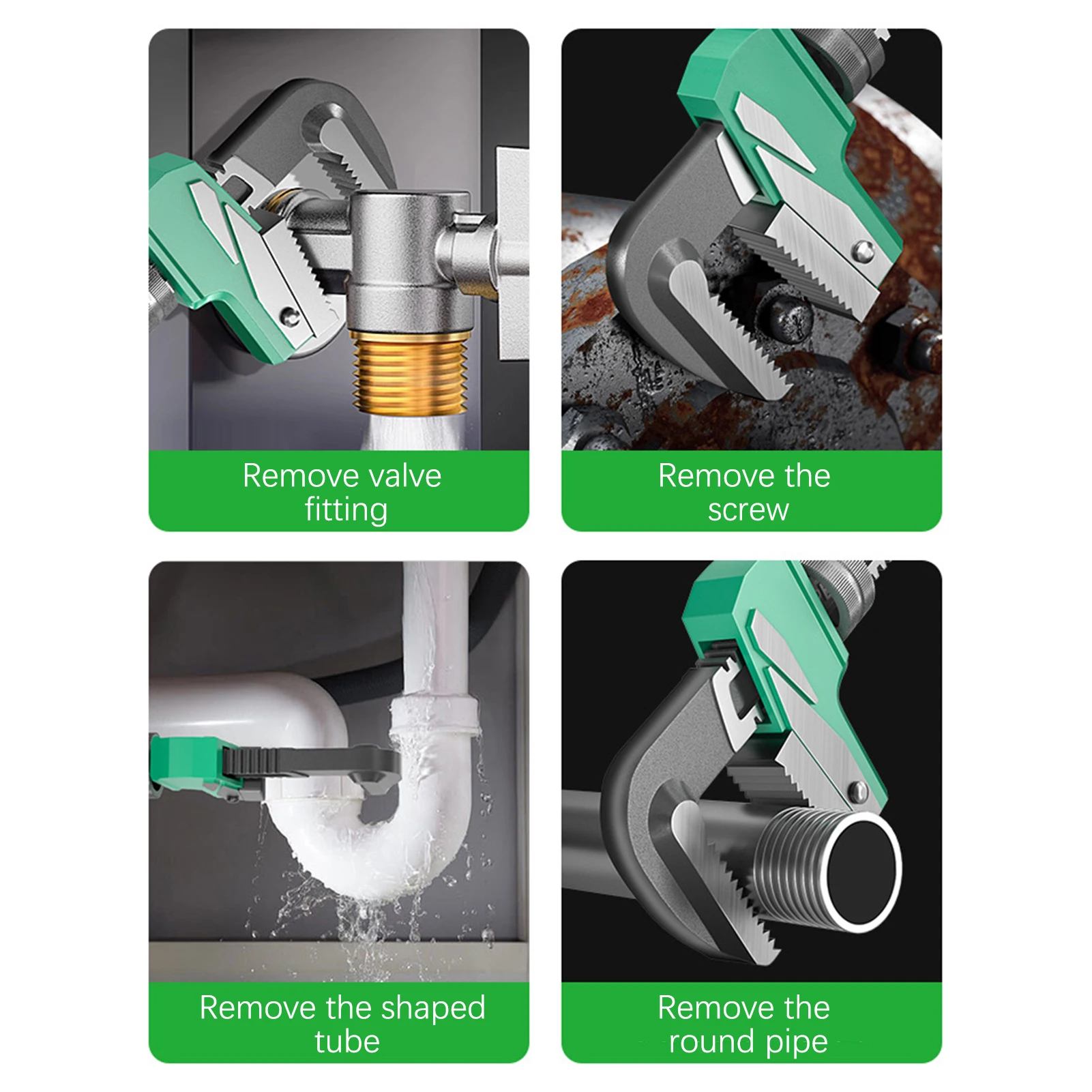 Wide-Jaw Adjustables Wrench Right-Angle F Type Pipe Wrench Auto Repair Wrench Plumber Wrench Tool