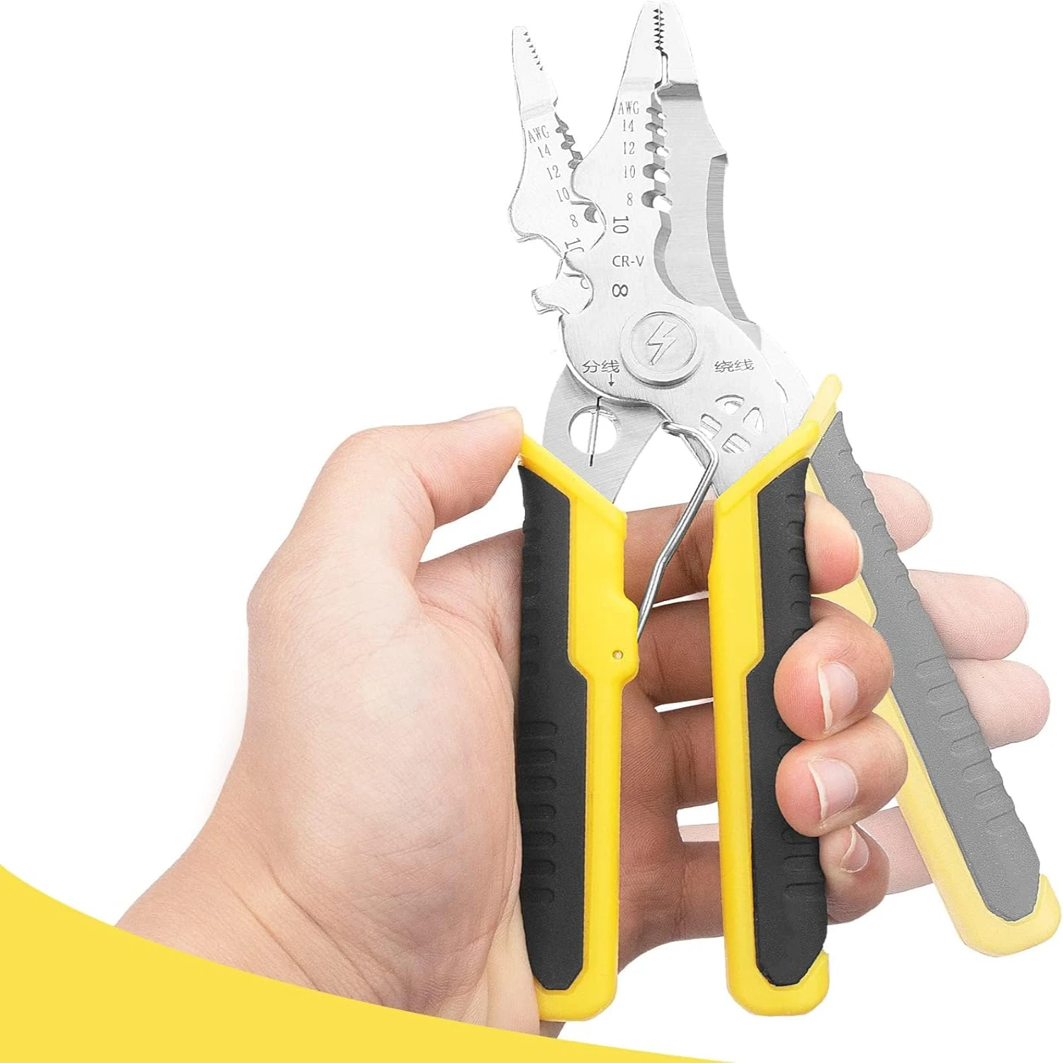 Efficient and Comfortable 7.5-Inch Precision Design Multifunctional Wire Stripper Tool - Heavy Duty Professional Grade with Dura