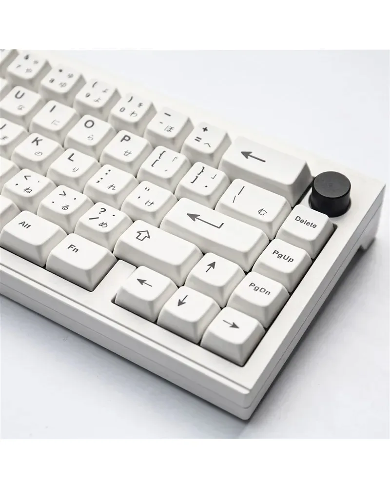 pure white solid color pbt dye sub keycaps full set oem profile for mechanical keyboards