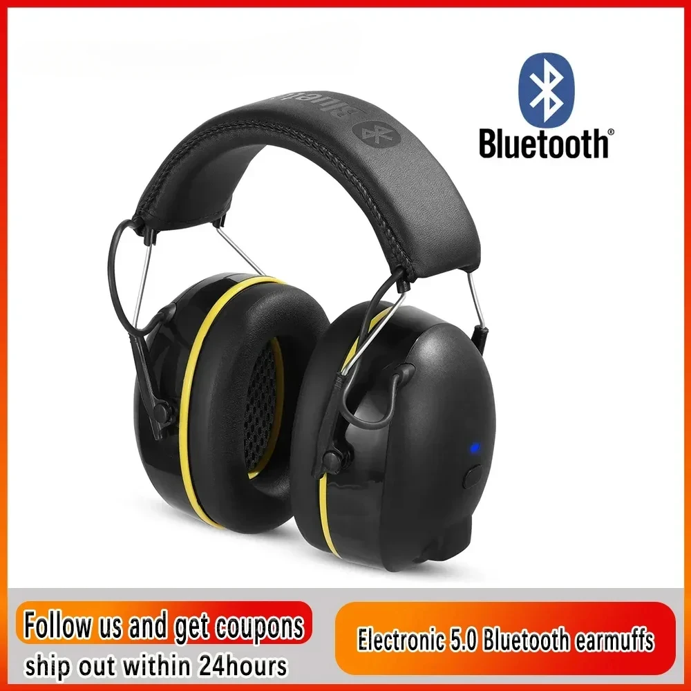 Casque de protection auditive avec réduction du bruit Bluetooth, cache-oreilles de sécurité, suppression du bruit, casque pour la prise de vue, 28dB