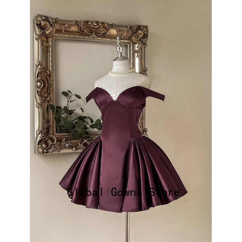 

Off-shoulder Backless Sexy Mini Dress for Women Wine Red Sleeveless Strapless High Waist A-line Club Party Sexy Dress Customized