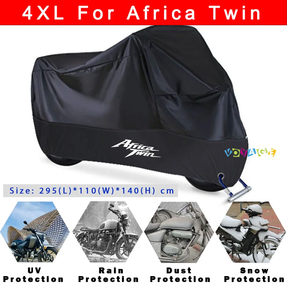 

For Honda Africa Twin Crf1000l Rain Cover Waterproof Dustproof Outdoor Motorcycle Cover Wear-Resistant Fabric Accessories Parts