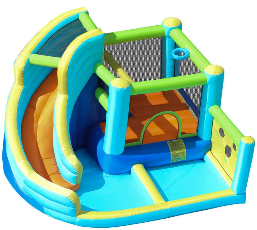 جديد نفخ الشريحة مسرح الأطفال الجنة كبيرة في الهواء الطلق الأطفال الترامبولين الشريحة معدات اللعب هدايا المهرجان