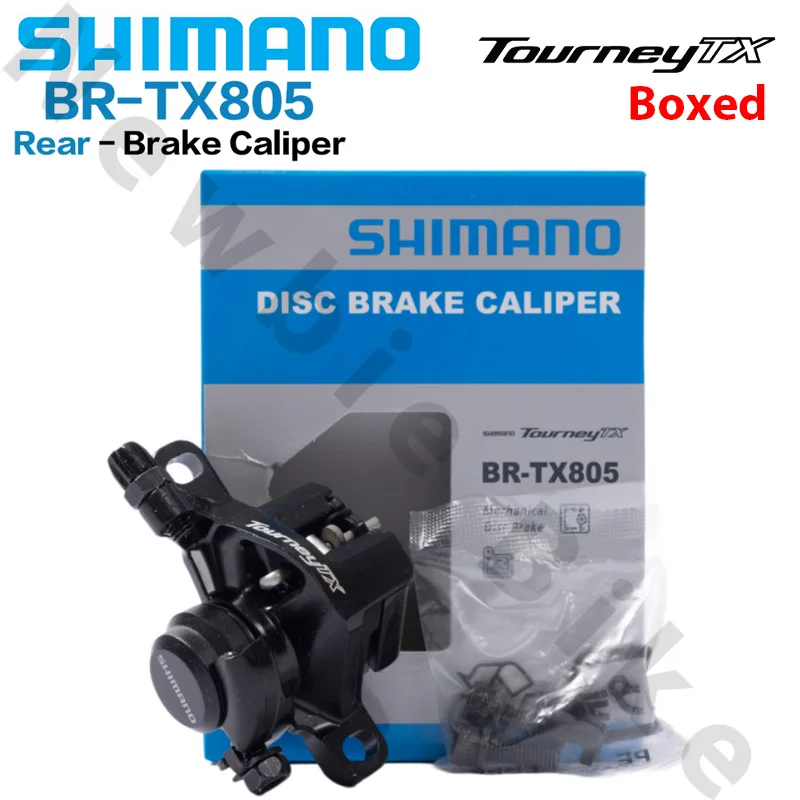 Pinza de Freno de Disco SHIMANO Tourney TX805 con Pastillas de Resina, Solo Trasera, para Bicicleta de Montaña, Actualización de Freno de Disco Mecánico para M375
