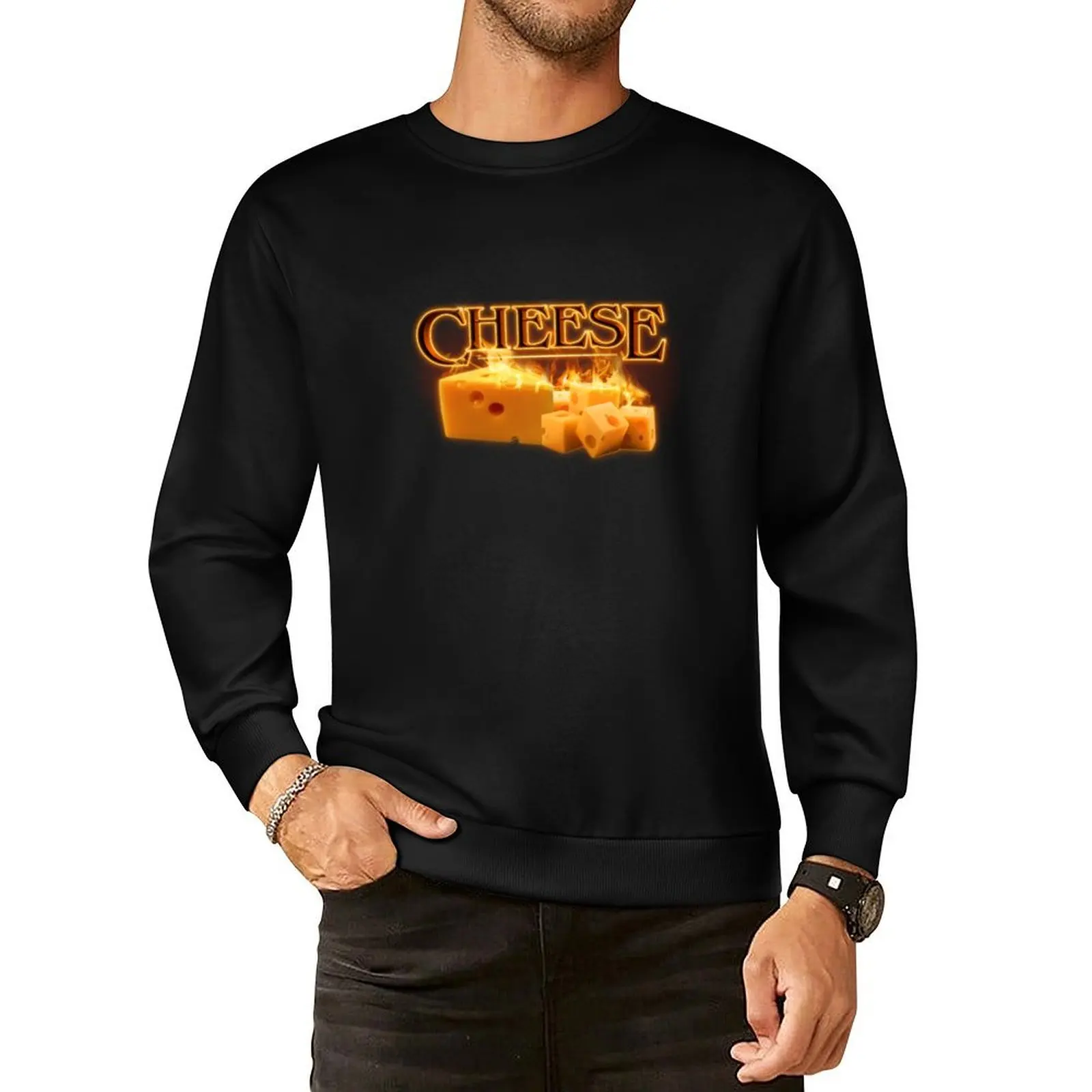 Cheese: but cool and on fire Pullover Hoodie men's winter sweater korean style clothes new sweatshirts