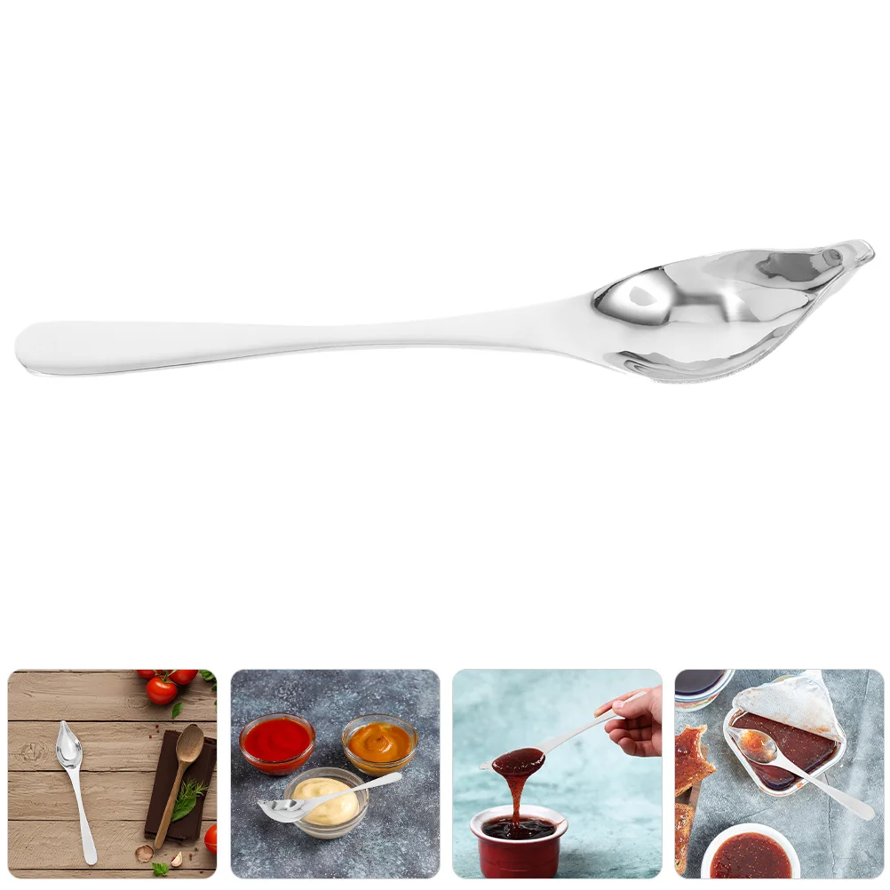 

2Pcs Stainless Steel Saucier Spoons Precision Tapered Spout Cooking Sauce Pouring Spoon Dessert Decorating Pastry Serving Spoon