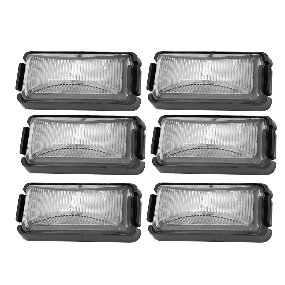 6pcs 10V-30V White LED Side Marker Light Clearance Lamp for Car SUV Van Lorry RV Bus Boat Trailer Truck