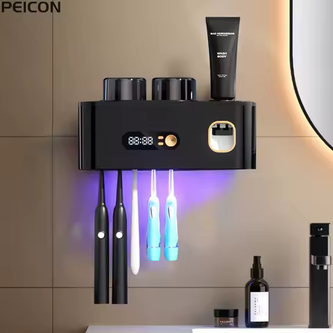 Portable Toothbrush Sterilizer Wireless Toothbrush UV Sterilization Rechargeable Wall Mounted Electric Toothbrush Dryer Holder