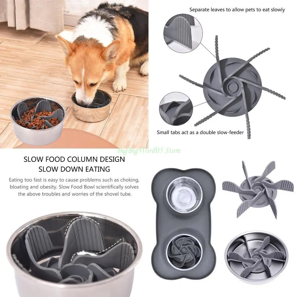 

24TE медленная миска для собак, вставка для медленной кормушки для собак, предотвращает глотание и рвоту, медленная кормушка,