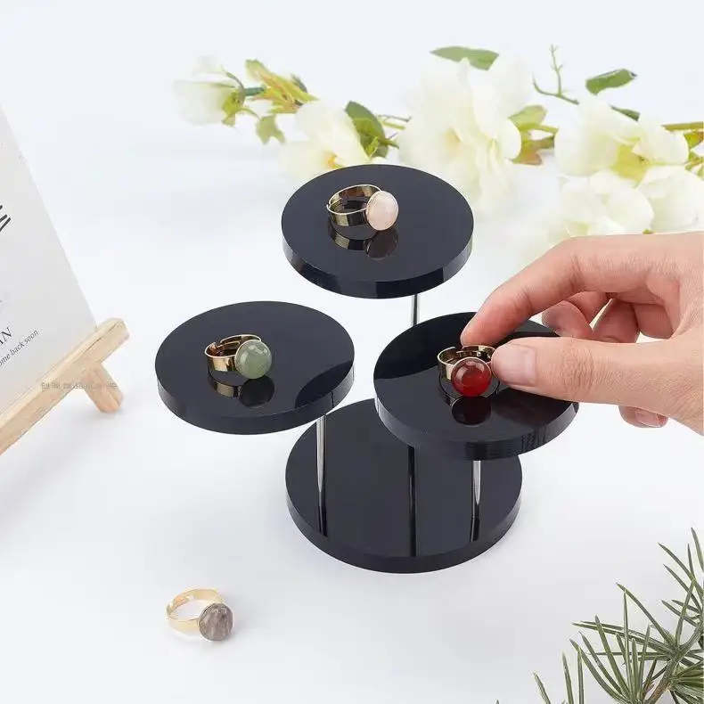 

3-слойная продажа модного темперамента, высококачественная акриловая подставка для ювелирных изделий/многослойная круглая подставка для торта и десерта