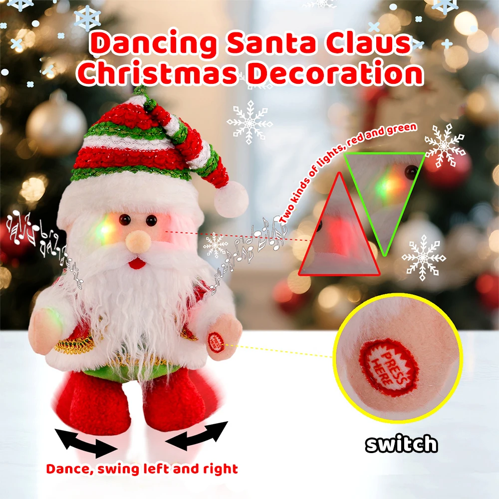 

Singing Dancing Santa Claus Christmas with Light Interactive Xmas Santa Statue Fun Gift for Kids Adults, Holiday Decoration