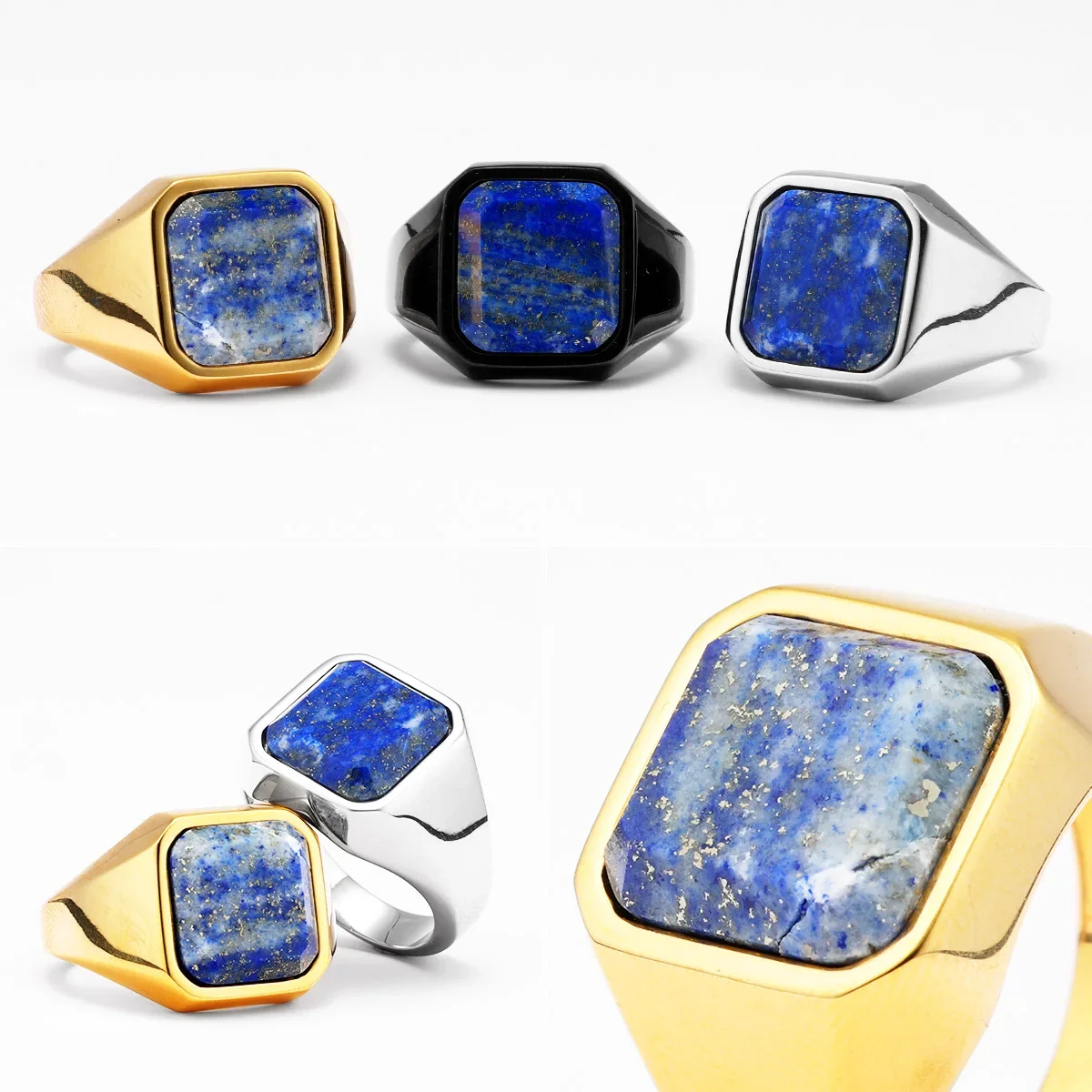 Luxury Galaxy Starry Sky Men Rings Stainless Steel Punk Rock Aesthetic Fashion Women Jewelry Accessories For Gift Wholesale view 6