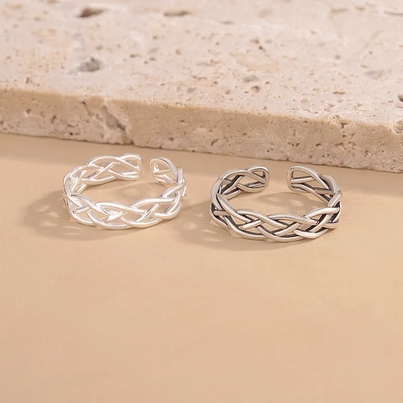 

Designer Jewelry 925 Sterling Silver Crossing Vintage Rings For Women Couple Dating Ring Party Beautiful Wholesale Jewellery