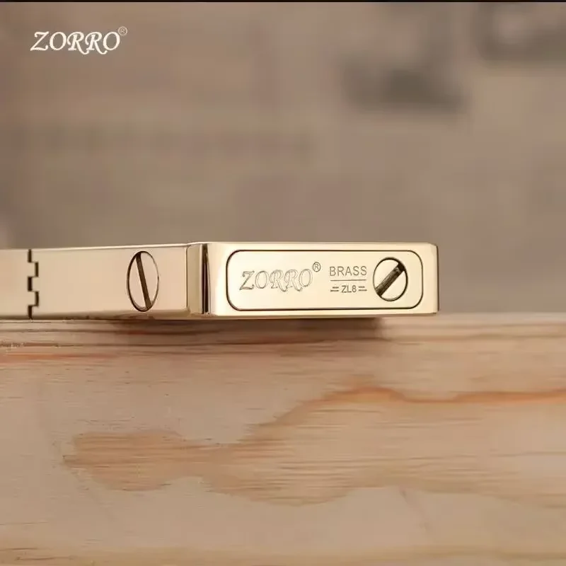 Zorro ZL8 Copper Ultra-thin Kerosene Lighter Constantine Pattern Personalized Engraving Grinding Wheel Lighter - Image 6