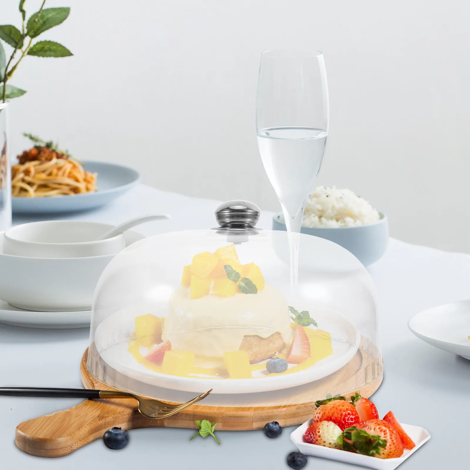 

Clear Cake Dome Cover Acrylic Food Cloche for Baked Goods Preservation Home Restaurant Party Use Portable Design
