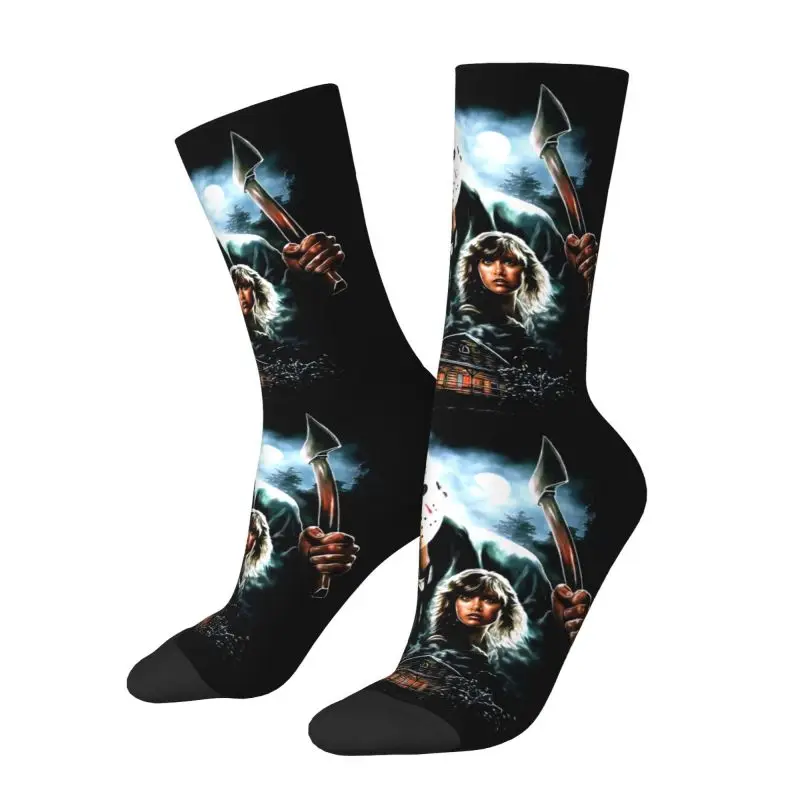 Cute Print Horror Movie Character Killer Socks for Men Women Stretch Summer Autumn Winter Halloween Film Crew Socks