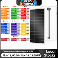 WERCHTAY 200W Solar Panel 12 Volt Monocrystalline Solar Panel 18BB Cells High Efficiency Module RV Marine Boat Caravan Off Grid