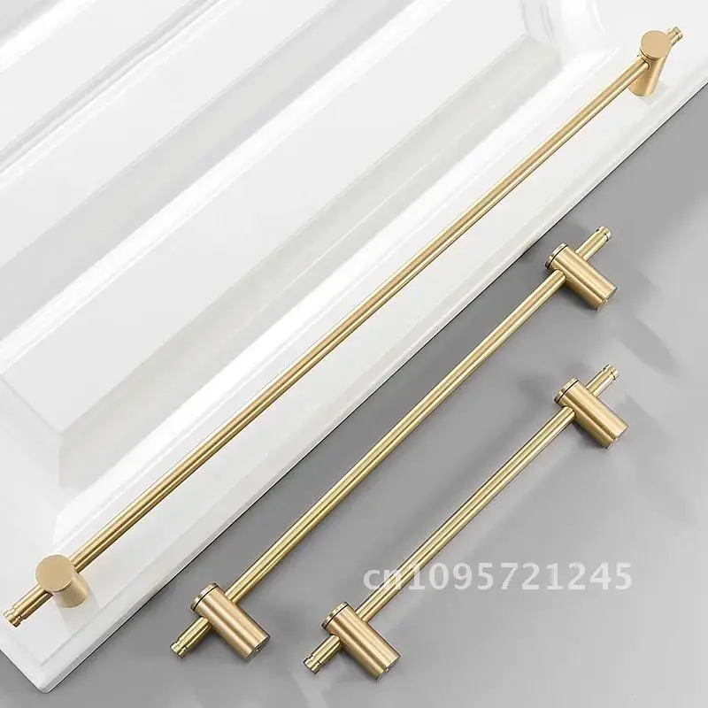 TB2004 265mm-1000mm Long Gold/Black Brass Cabinet Handles Hardware Door Drawer Pulls Glass Furniture Adjustable Bar